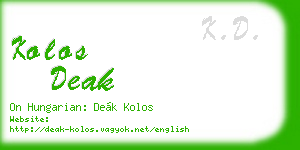 kolos deak business card