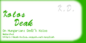 kolos deak business card